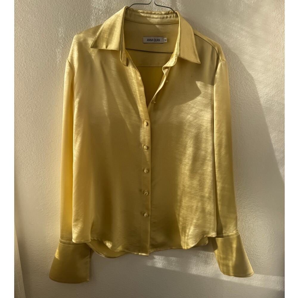 Anna Quan Hammered Satin-Crepe Shirt